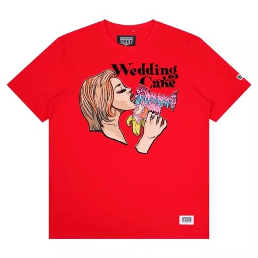 Wedding Cake Men's Fantasy Girl Tee - Red Sz. Medium NWOT